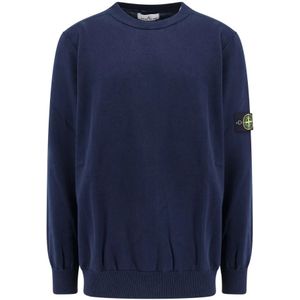 Stone Island, Heren, Truien, Blauw, Maat: 2XL Katoen,