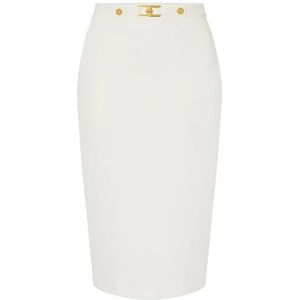 Elisabetta Franchi, Dames, Rokken, Wit, Maat: L Satijn,