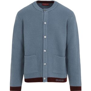 Gucci, Heren, Truien, Blauw, Maat: S Wol,