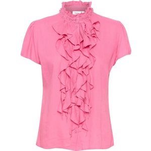 Saint Tropez, Dames, Blouses & Shirts, Roze, Maat: XS Linnen,