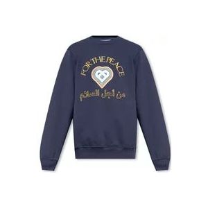 Casablanca Sweatshirt met logo , Blue , Heren , Maat: XS