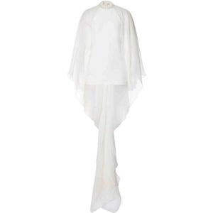Alberta Ferretti, Dames, Jurken, Wit, Maat: XS Chiffon,