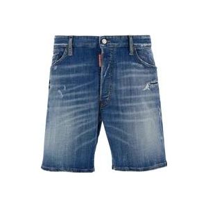 Dsquared2 Bermuda Shorts met Hoge Taille , Blue , Heren , Maat: L