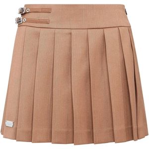 Philipp Plein, Dames, Rokken, Bruin, Maat: S Viscose,