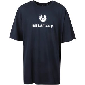 Belstaff, Heren, Tops, Blauw, Maat: 4XL Katoen,