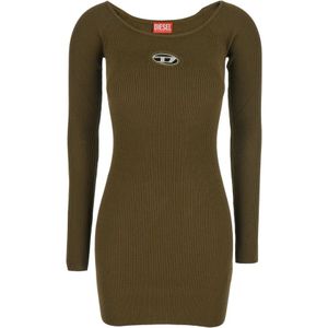 Diesel, Dames, Jurken, Bruin, Maat: L Viscose,