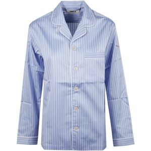 Tekla, Dames, Blouses & Shirts, Blauw, Maat: M Satijn,