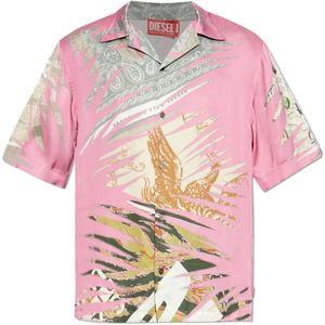 Diesel, Heren, Overhemden, Roze, Maat: XL Viscose,