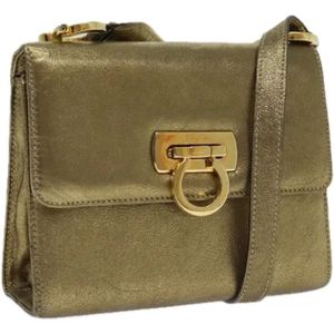 Salvatore Ferragamo Pre-owned, Dames, Pre-owned, Geel, Maat: ONE Size Leer,