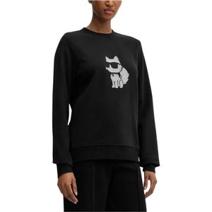 Karl Lagerfeld, Dames, Sweatshirts & Hoodies, Zwart, Maat: S