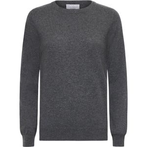 Brunello Cucinelli, Dames, Truien, Grijs, Maat: M Kasjmier,
