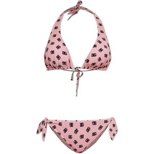 Dolce & Gabbana, Dames, Badkleding, Roze, Maat: S Tweed,