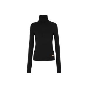 Balmain Fijngebreide coltrui , Black , Dames , Maat: S