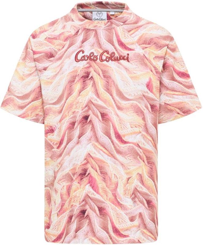 Carlo Colucci - Artificial Knit - T-shirt - Oranje - Urban Elegance