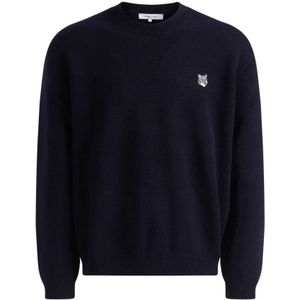 Maison Kitsuné, Heren, Truien, Blauw, Maat: M Wol,