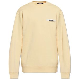 Jacquemus, Heren, Sweatshirts & Hoodies, Geel, Maat: M Katoen,