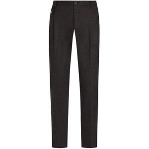 Dolce & Gabbana, Heren, Broeken, Grijs, Maat: M Wol,
