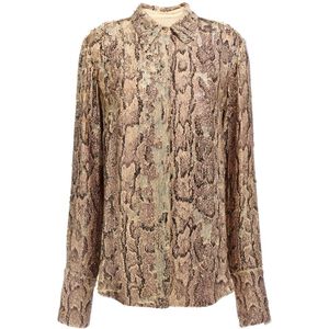 Dries Van Noten, Dames, Blouses & Shirts, Roze, Maat: XS Viscose,