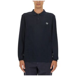 Fred Perry, Heren, Tops, Blauw, Maat: L Katoen,