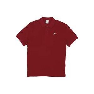 Nike Rood/Wit Pique Polo , Red , Heren , Maat: S