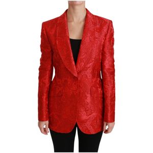 Dolce & Gabbana Blazer - Rood - Bloemenpatroon - Zijde