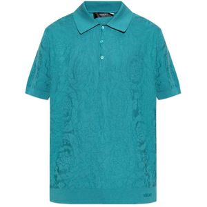 Versace, Heren, Tops, Blauw, Maat: S Katoen,