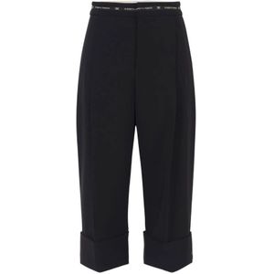 Elisabetta Franchi, Dames, Broeken, Zwart, Maat: M