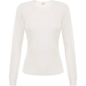 Elisabetta Franchi, Dames, Truien, Wit, Maat: XS Wol,