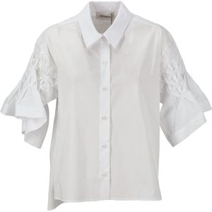 MeiMeiJ, Dames, Blouses & Shirts, Wit, Maat: S
