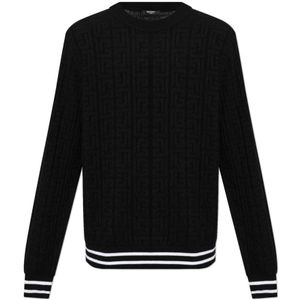 Balmain Wollen trui , Black , Heren , Maat: 2XL