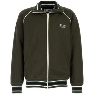 Golden Goose, Heren, Sweatshirts & Hoodies, Groen, Maat: M Poliester,