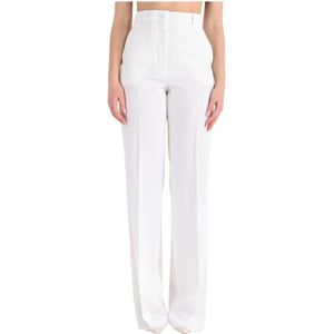 Max Mara Studio, Dames, Broeken, Wit, Maat: S Wol,