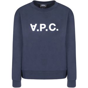 A.p.c., Dames, Sweatshirts & Hoodies, Blauw, Maat: S Katoen,