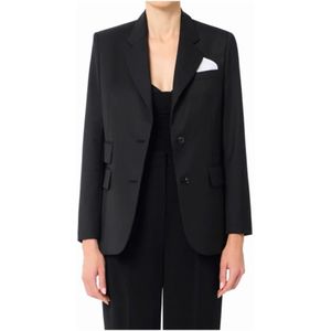 Elisabetta Franchi, Dames, Jassen, Zwart, Maat: S Wol,