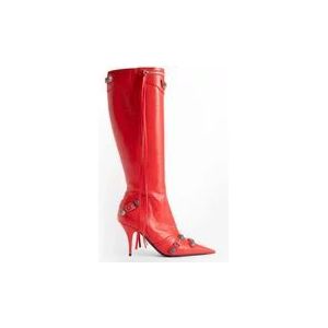Balenciaga Rode Cagole 90mm Laarzen met Studs , Red , Dames , Maat: 38 EU