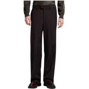 Emporio Armani, Heren, Broeken, Zwart, Maat: L Wol,