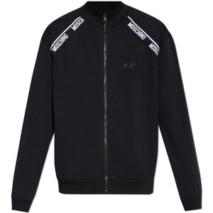 Moschino, Heren, Sweatshirts & Hoodies, Zwart, Maat: 2XL Katoen,