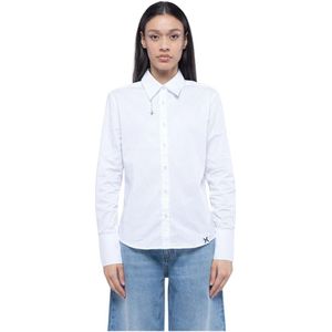 Richmond, Dames, Blouses & Shirts, Wit, Maat: S Katoen,
