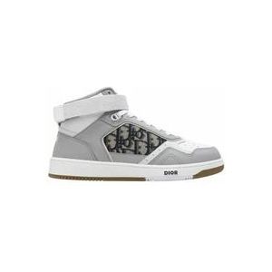 Dior Oblique Canvas High-Top Sneakers , Gray , Heren , Maat: 45 EU