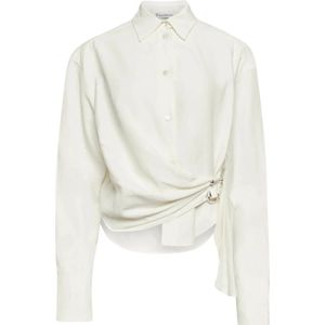 JW Anderson, Dames, Blouses & Shirts, Beige, Maat: S Linnen,