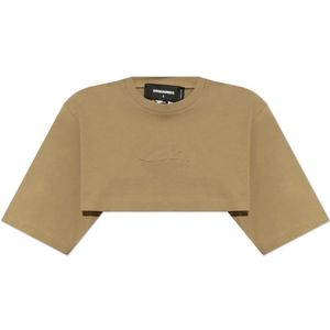 Dsquared2, Dames, Tops, Beige, Maat: L Katoen,