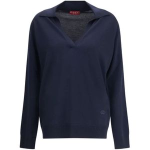 Gucci, Dames, Truien, Blauw, Maat: S Wol,