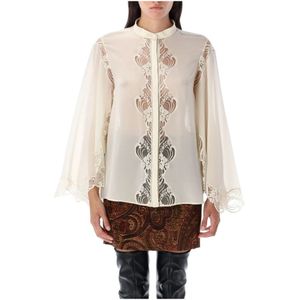 Chloé, Dames, Blouses & Shirts, Beige, Maat: S Zijde,