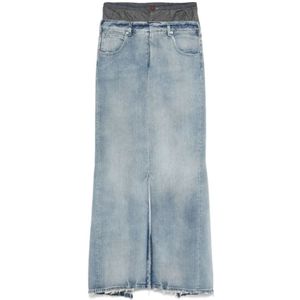 Maison Margiela, Dames, Rokken, Blauw, Maat: 2XS Denim,