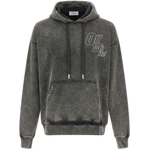 Off White, Heren, Sweatshirts & Hoodies, Grijs, Maat: S Katoen,