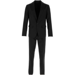 Dsquared2, Heren, Pakken, Zwart, Maat: M Wol,