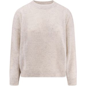 Brunello Cucinelli, Dames, Truien, Beige, Maat: M Wol,