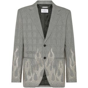 Philipp Plein, Heren, Jassen, Zwart, Maat: L Lame,