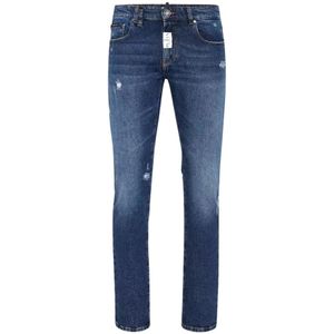Philipp Plein, Heren, Jeans, Blauw, Maat: W36 Katoen,