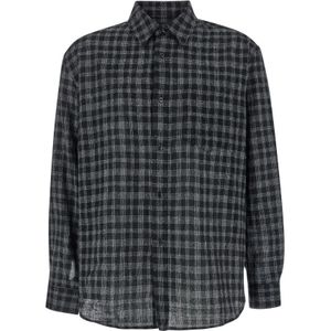 Tonywack, Heren, Overhemden, Zwart, Maat: S Wol,